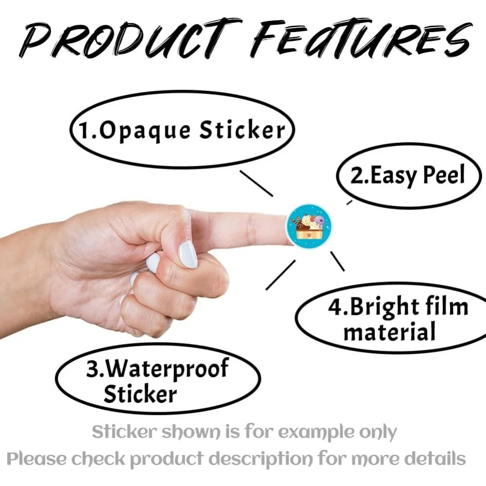 Ice Cream Self-Adhesive Stickers 180pcs | Party & Craft Seals Decorative Stickers QXL