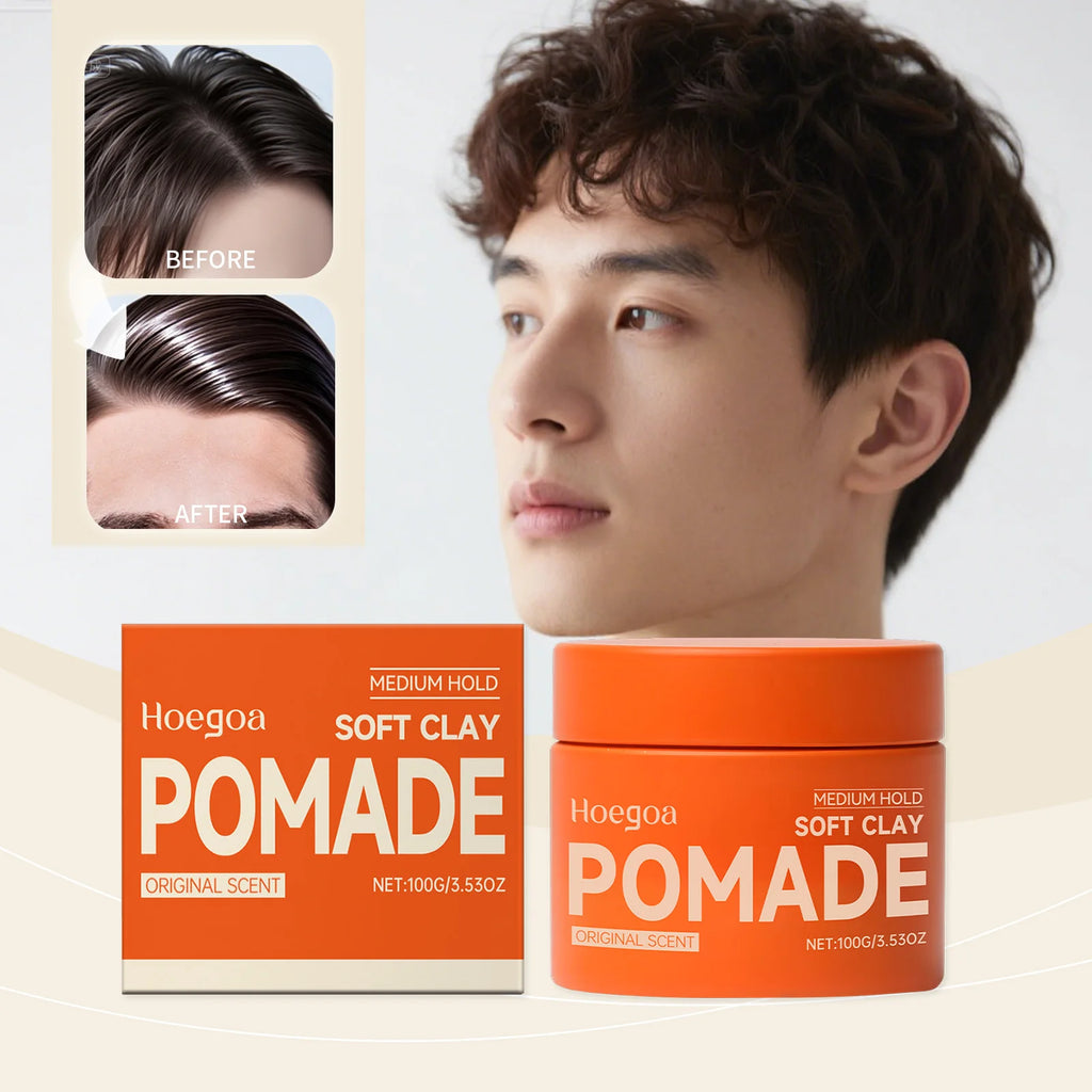 HOEGOA Strong Hold Hair Clay Wax Pomade – Matte Finish 100g Hair Styling Clay QXL