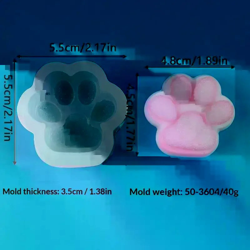 3D Cat Paw Silicone Mold – Candle, Soap & Resin DIY Silicone Craft Mold QXL