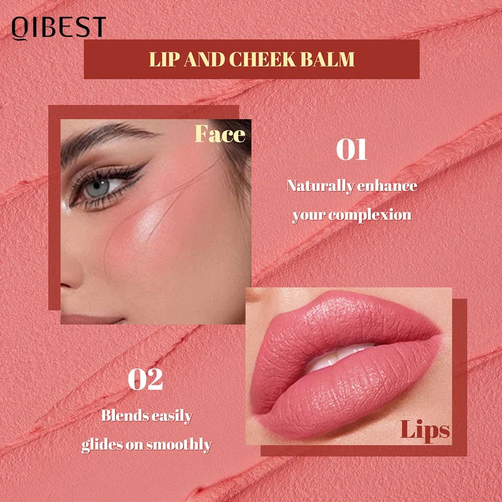 QIBEST 3-in-1 Blush Stick | Lip, Cheek & Eyeshadow Balm Multi-Use Blush Balm QXL