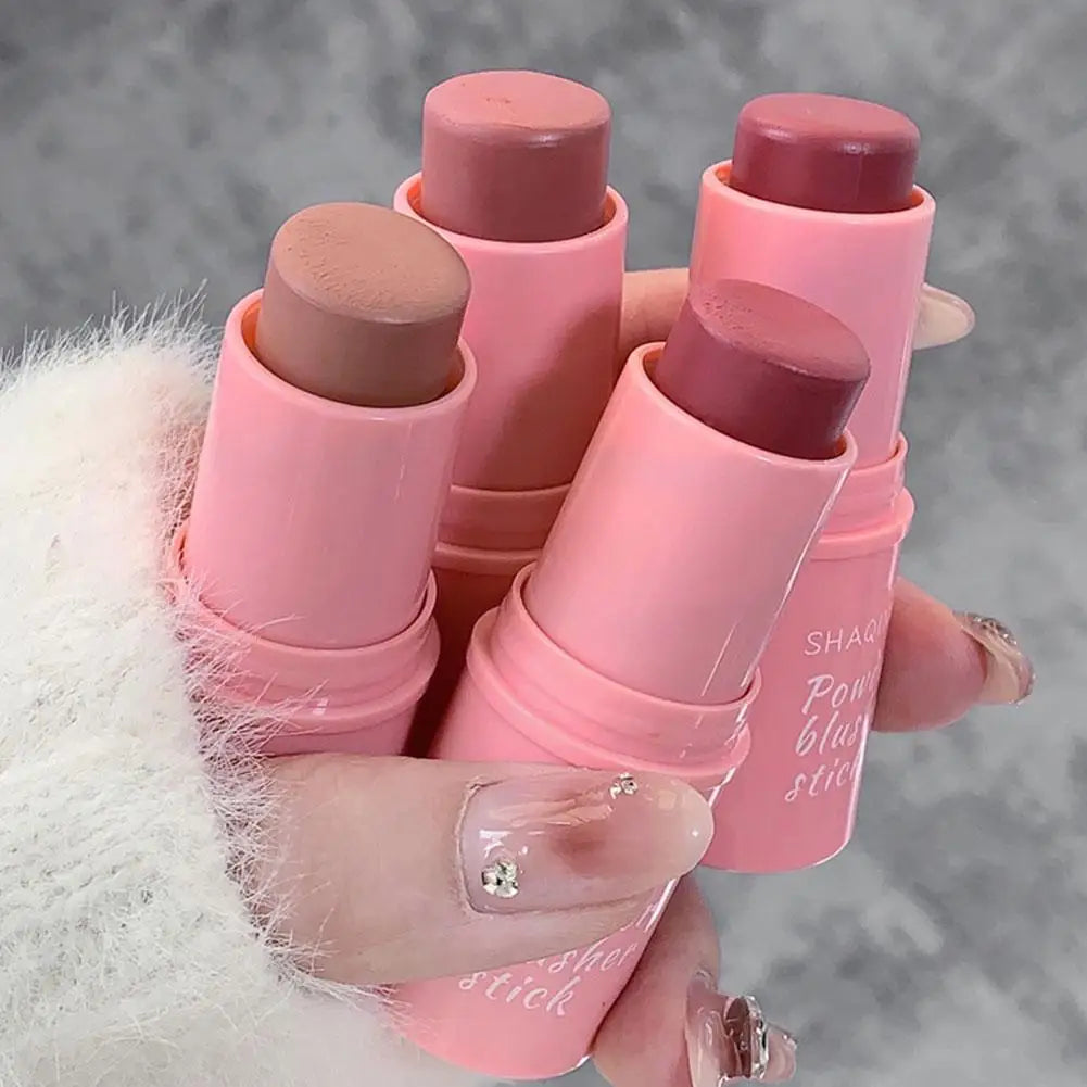 3-Color Matte Blush Stick | Cream Contour & Cheek Rouge Cream Blush Stick QXL