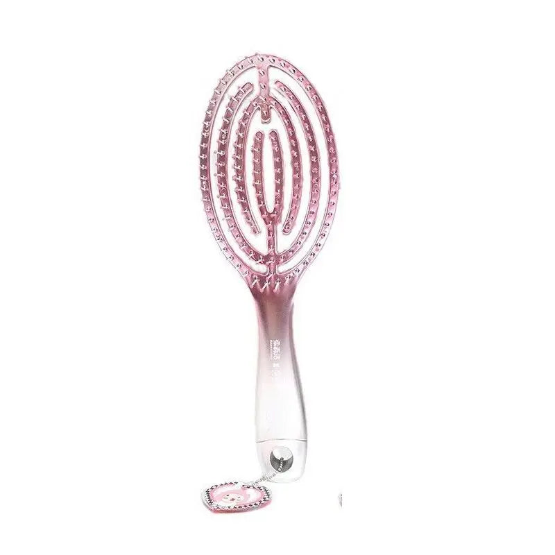 Anti-Static Hollow Massage Hair Comb | Dry & Wet Use Massage Hair Comb QXL pink