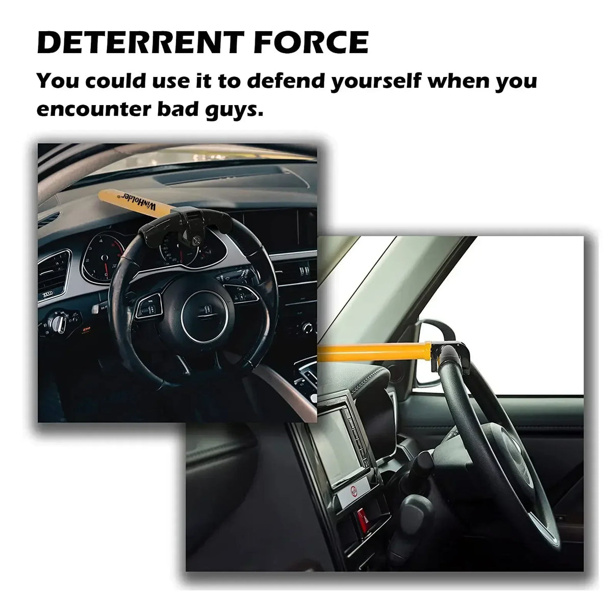 Universal T-Bar Steering Wheel Lock | Anti-Theft Security Steering Wheel Lock QXL