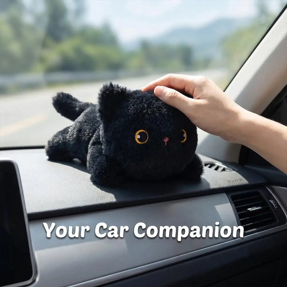 Fluffy Black Cat Plush Fridge Magnet | Cute Kitten Ornament Plush Fridge Magnet QXL