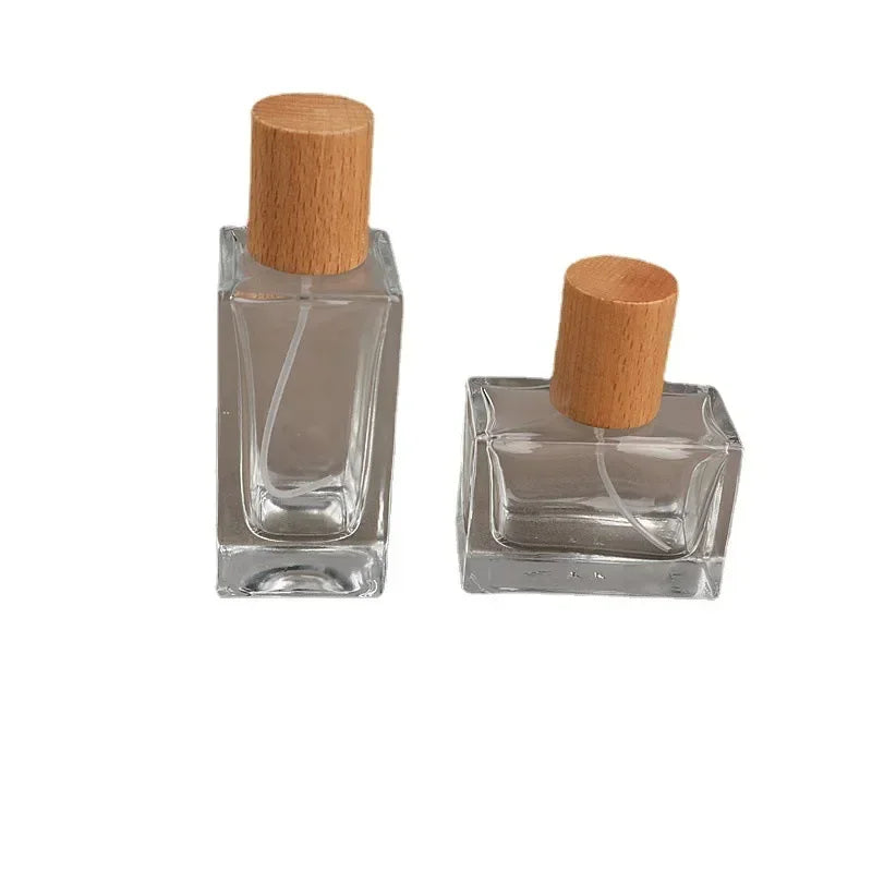 30ml & 50ml Wood Cap Refillable Glass Perfume Spray Bottle Perfume Spray Bottle QXL