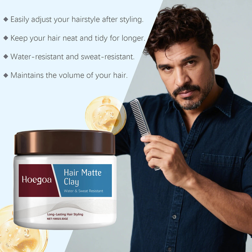 HOEGOA Matte Hair Clay – Strong Hold Non-Greasy Styling Cream Hair Styling Clay QXL