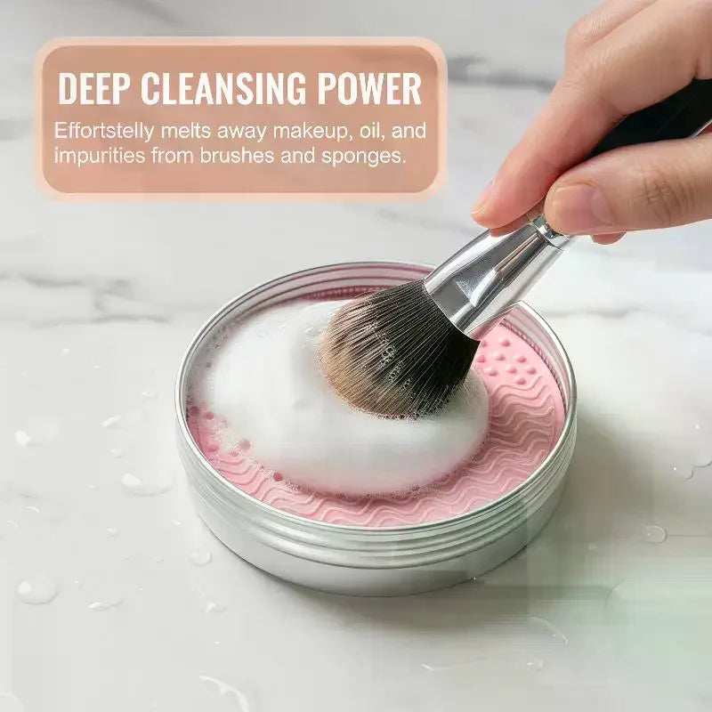 Solid Soap Makeup Brush & Sponge Cleaner + Silicone Pad Brush Cleaning Soap QXL