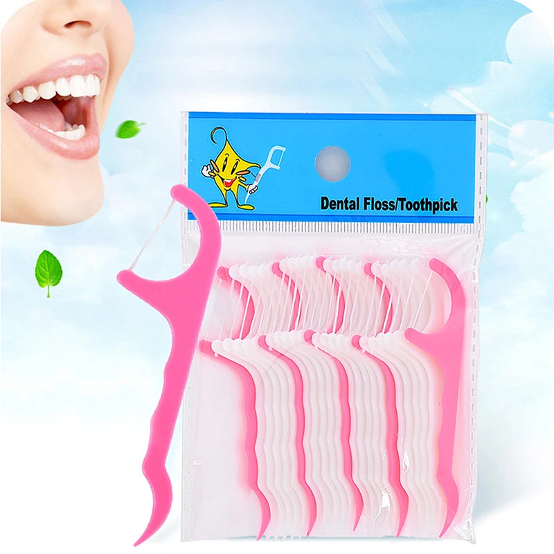 Disposable Floss Picks & Interdental Brushes – 20/50/100 Pack Dental Floss Picks QXL