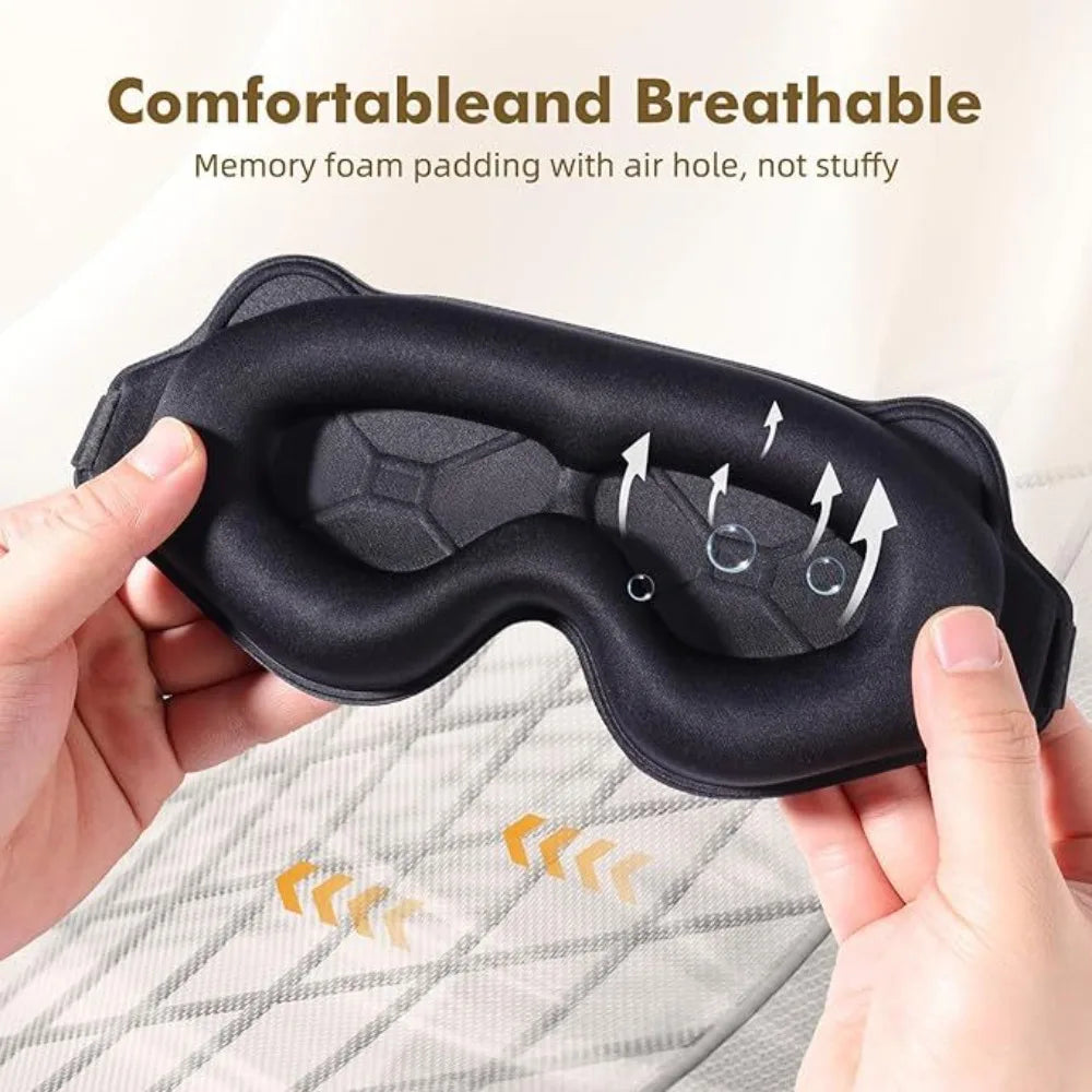 3D Contoured Sleep Mask – Blackout Eye Mask for Travel & Rest Sleep Eye Mask QXL