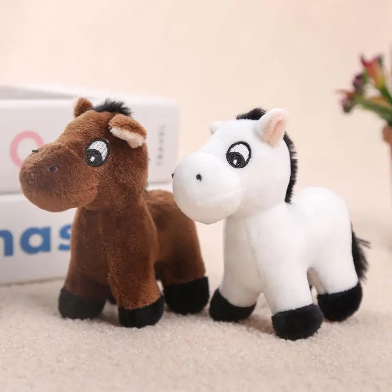 Plush Cartoon Pony Keychain | Stuffed Horse Backpack Charm Plush Keychain Charm QXL
