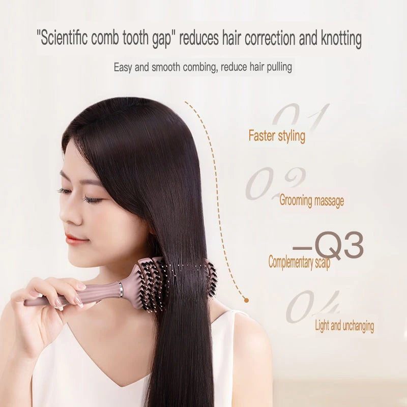 Boar Bristle Tower Comb – Fluffy Volume & Smooth Hair Styling Boar Bristle Comb QXL