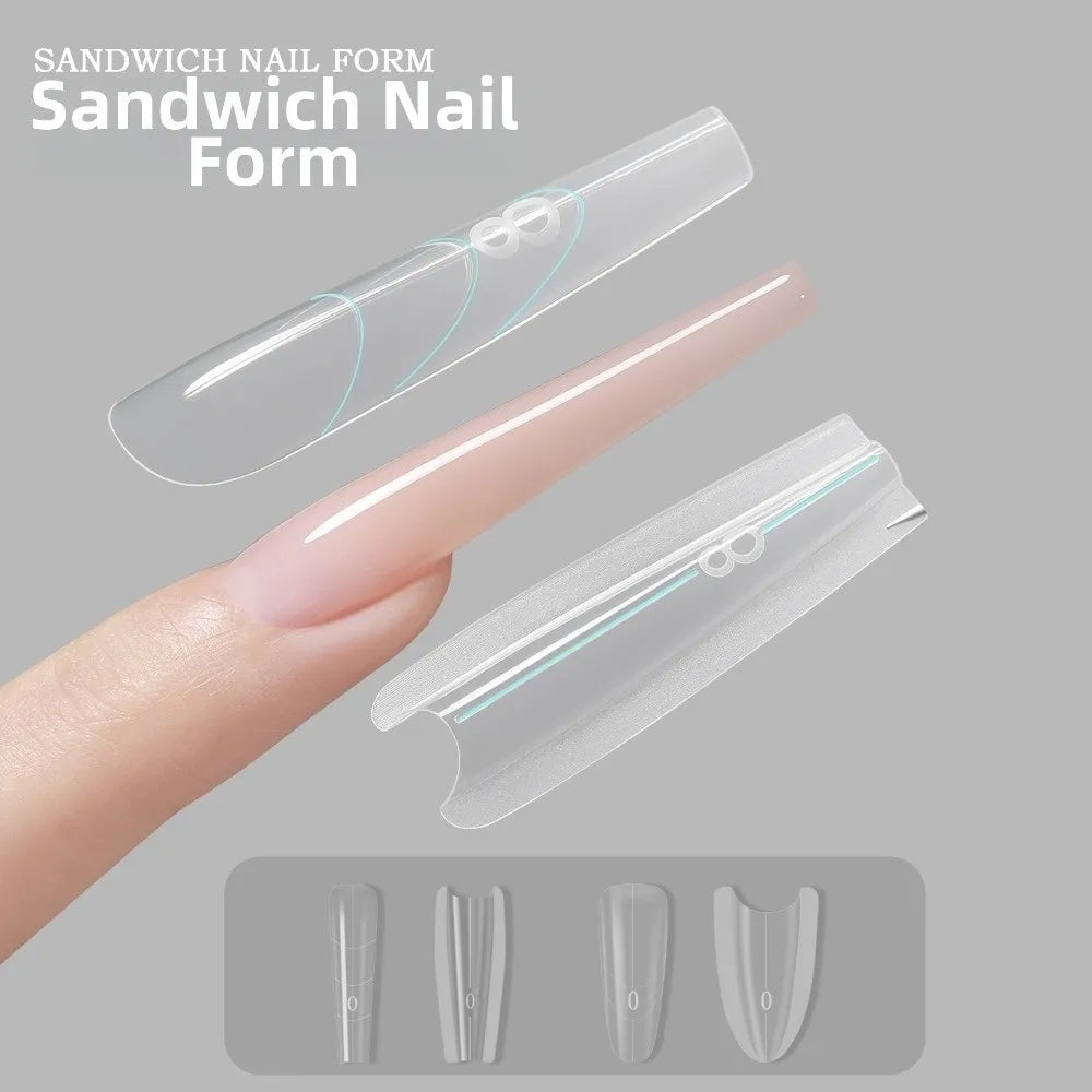 240-Pc Transparent Dual Nail Extension Forms | 3 Shapes Nail Extension Forms QXL
