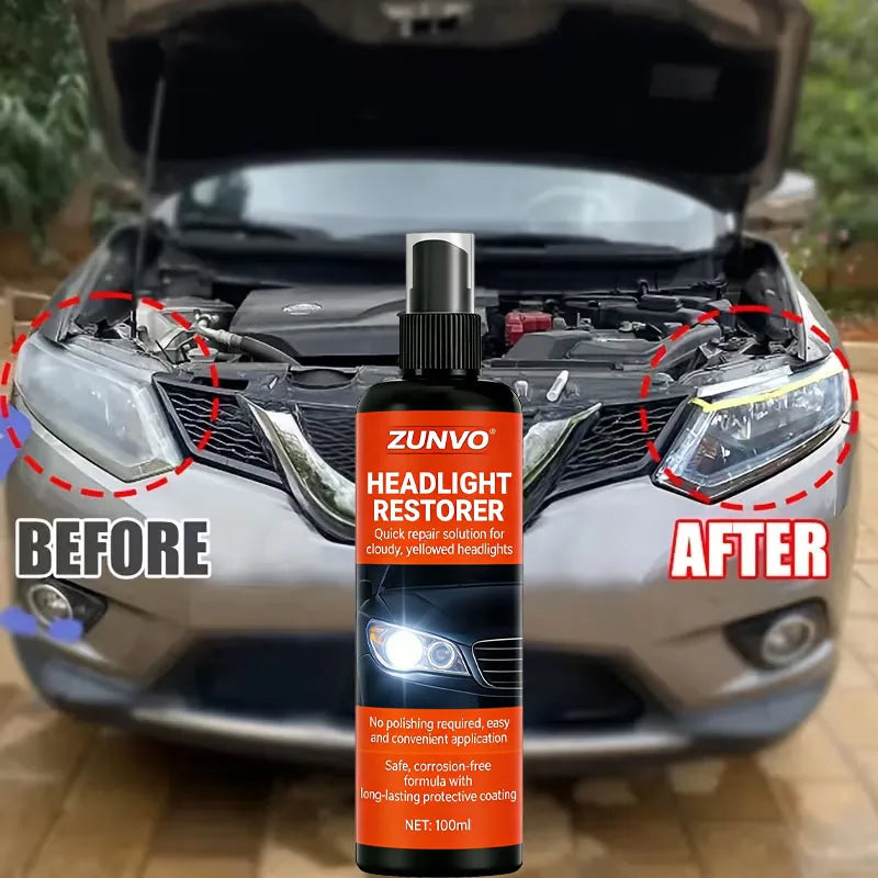 Car Headlight Restorer Spray – Clears Cloudy & Yellow Lenses Headlight Restorer Spray QXL
