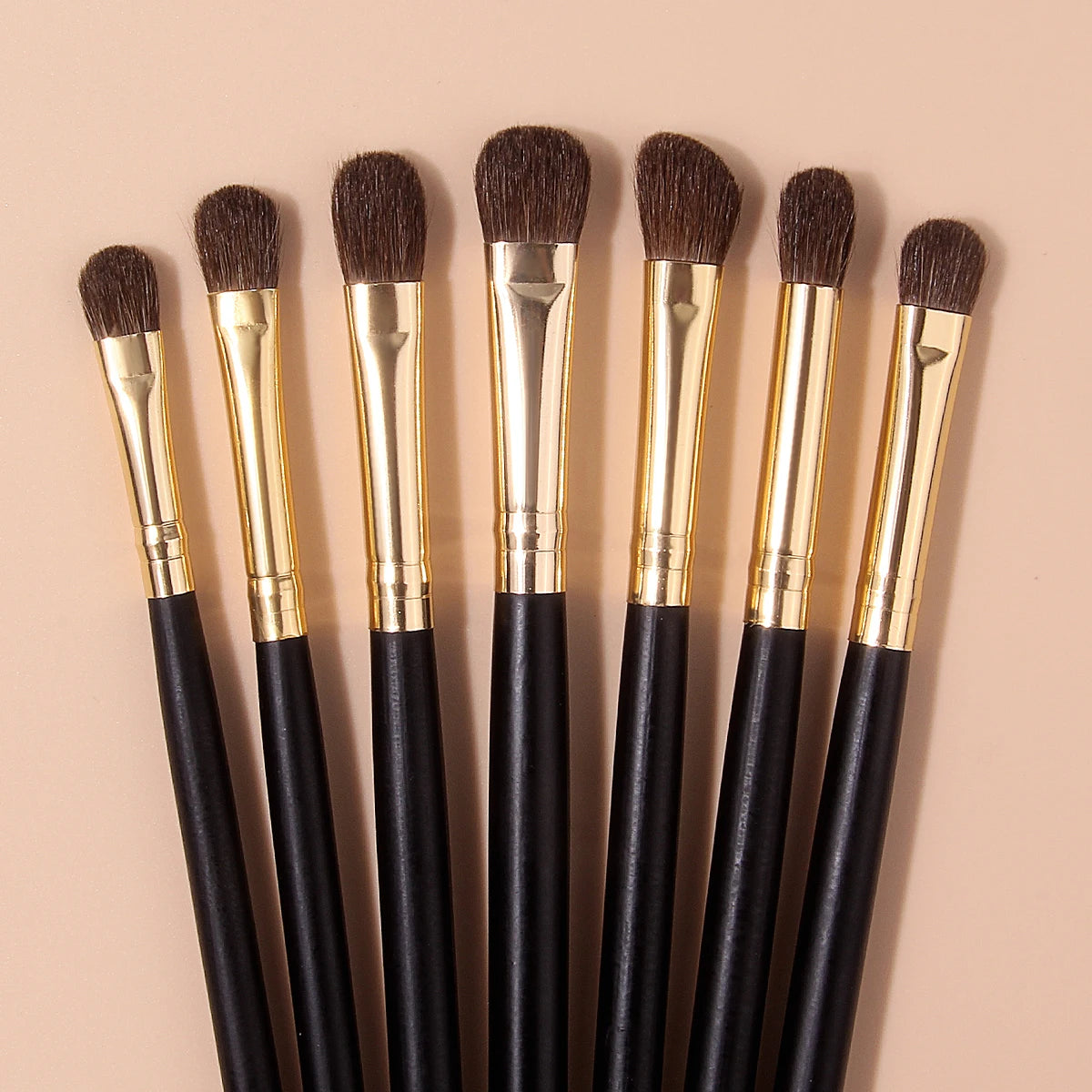 KOSSHOW 10-Pc Horsehair Eyeshadow Brush Set + Puff & Sponges Eyeshadow Brush Set QXL
