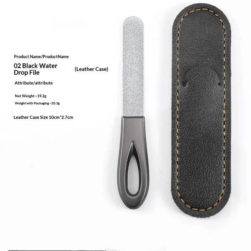 Stainless Steel Diamond Grit Nail File | Dual-Sided + Sleeve Diamond Nail File QXL A4
