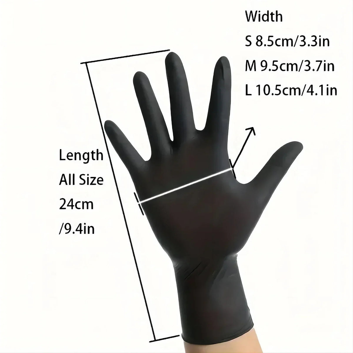 Disposable PVC Nitrile Gloves 20/50 Pack | Black Multipurpose Disposable Gloves QXL