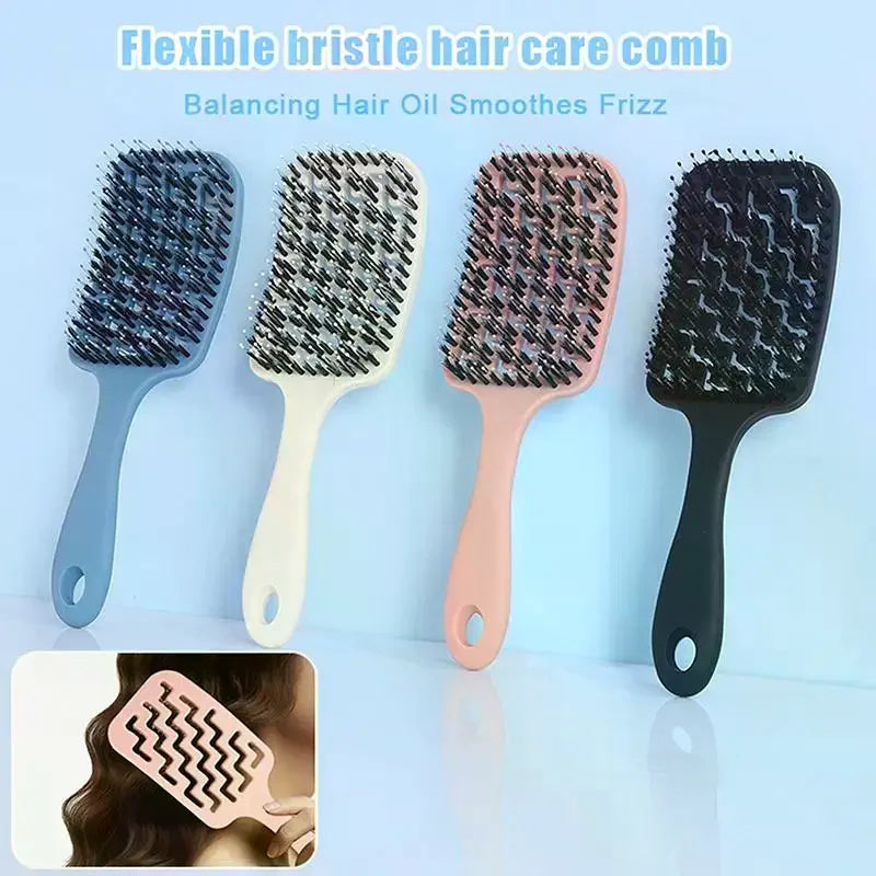 Boar Bristle Detangling Hair Comb | Anti-Static Scalp Brush Boar Bristle Hair Comb QXL