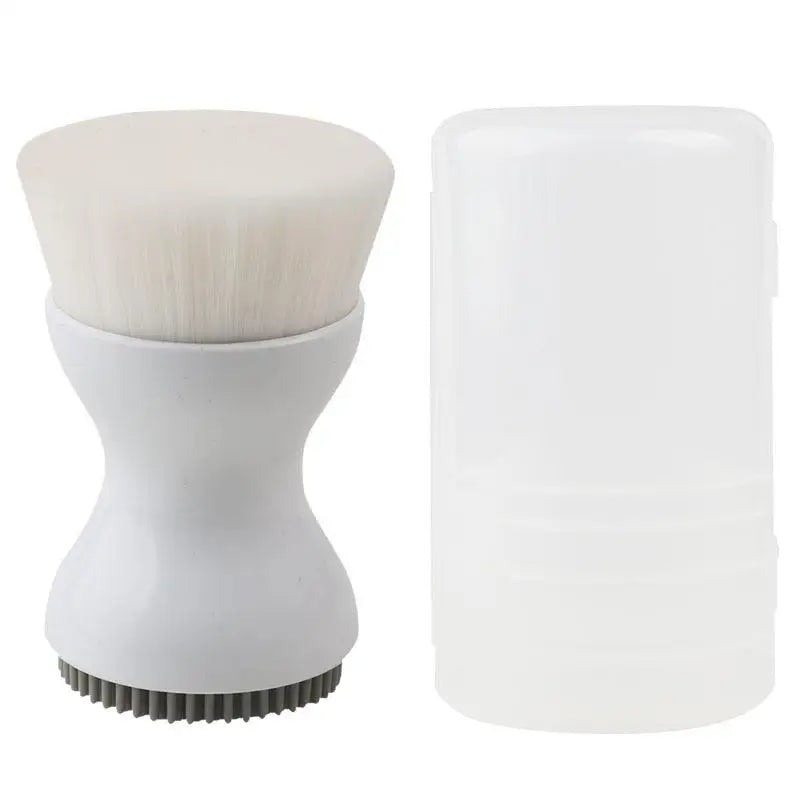 Double-Sided Silicone Facial Cleansing Brush | Manual Scrubber Facial Cleansing Brush QXL White