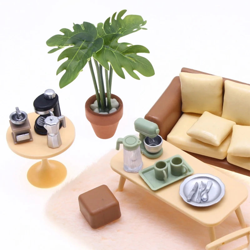 1/12 Dollhouse Miniature Green Plant Potted Decor Ornament Dollhouse Miniature QXL
