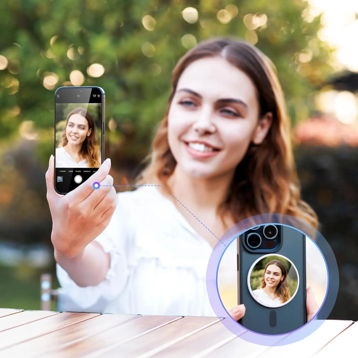 Magnetic Selfie Mirror for Back Camera | Wide Angle MagSafe Phone Camera Mirror QXL
