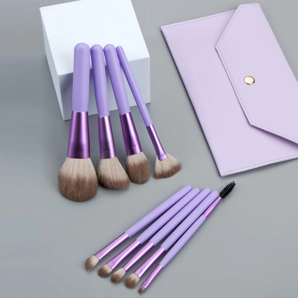 Ronshadow 9-Pc Makeup Brush Set with Snap Storage Bag Makeup Brush Set QXL