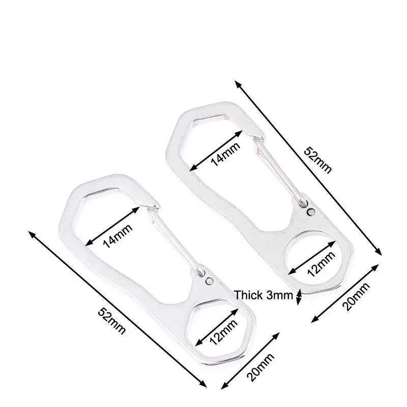 Stainless Steel Carabiner Clips 2/5-Pack | Rustproof Spring Buckle Carabiner Spring Clips QXL