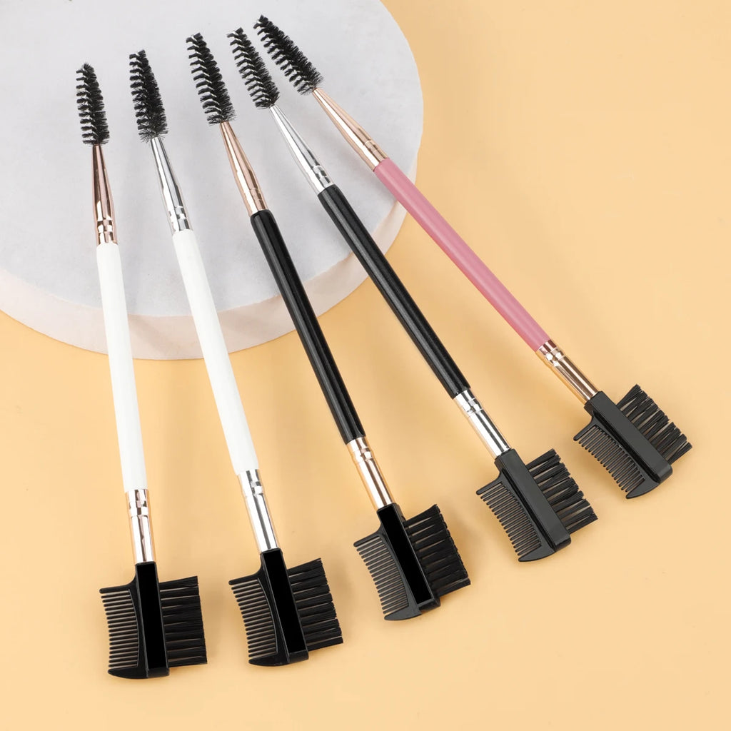 3-Head Spoolie Eyebrow & Eyelash Brush Set | 1/2/5 Pack Spoolie Brush Set QXL