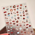 5D Embossed Nail Art Stickers | Lace Bow Floral Self-Adhesive Nail Art Stickers QXL M1186
