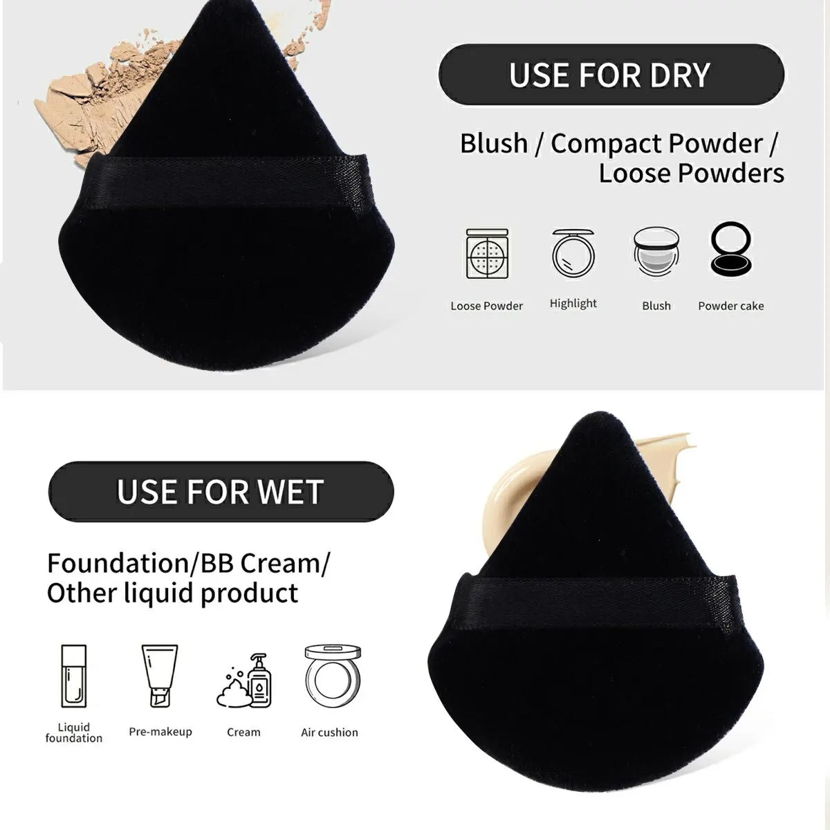 MAANGE 11-Pc Makeup Brush & Sponge Kit | Puff & Blender Makeup Brush Set QXL