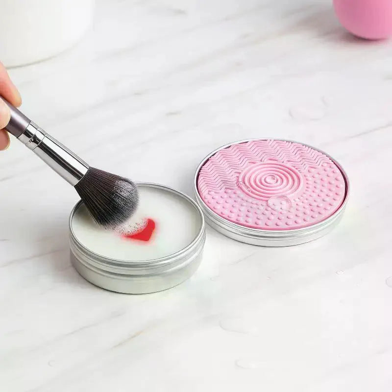 Makeup Brush Cleaning Soap with Silicone Pad | Portable Brush Cleaning Soap QXL