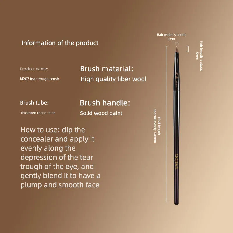 Moji M207 Folding Corner Eyeliner & Concealer Brush Eyeliner Makeup Brush QXL M207 Tear Trough