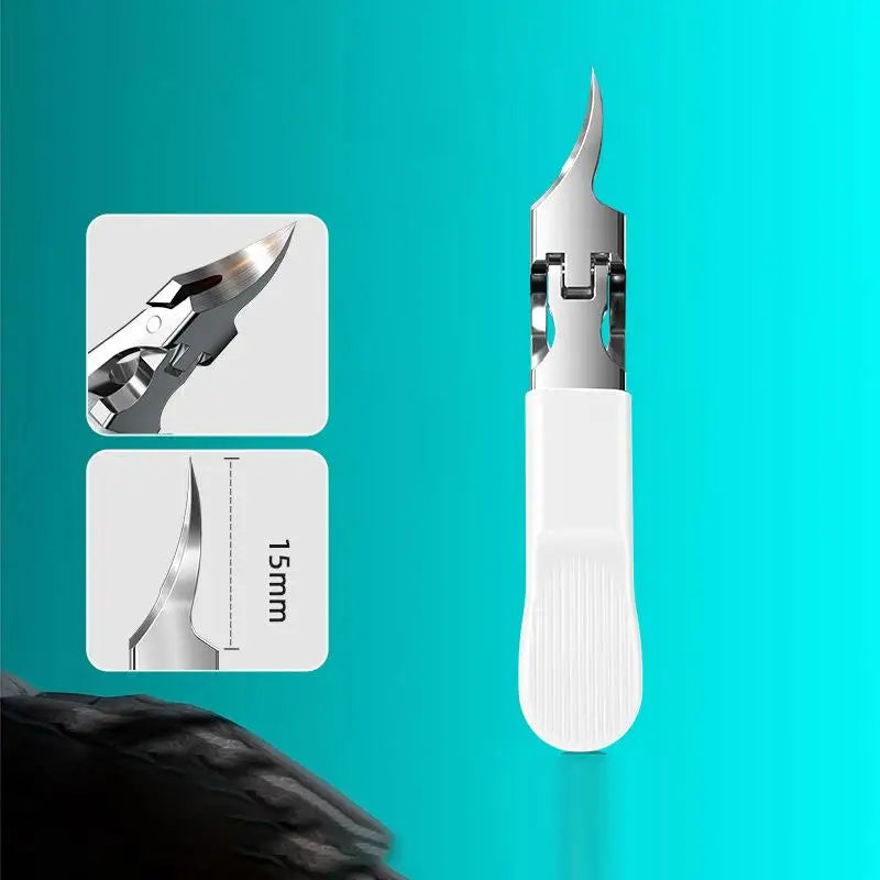 Slanted Pointed Nail Clipper | Anti-Splash Thick Nail Trimmer Nail Clipper QXL White