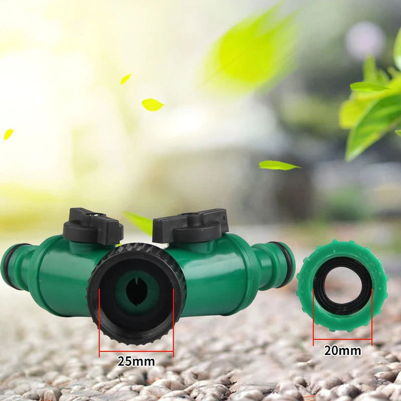 2-Way Garden Hose Y Splitter Valve | 3/4" Female Thread Garden Hose Splitter QXL Green