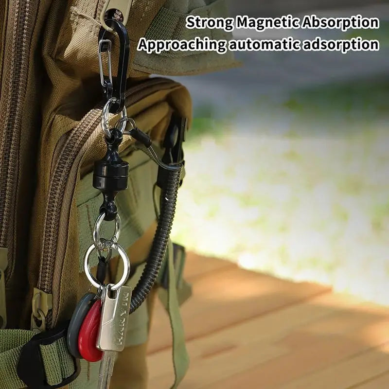 Magnetic Net Release Holder & Coiled Lanyard | Fly Fishing Fishing Tool Lanyard QXL