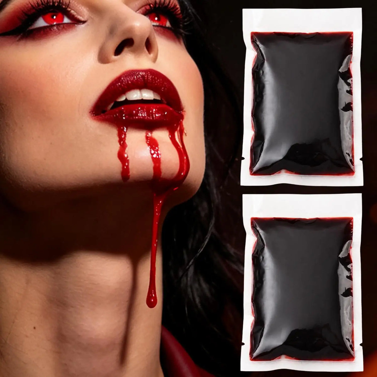Realistic Fake Blood Pack | Halloween Cosplay Special FX Makeup Theatrical Body Paint QXL
