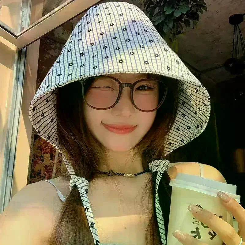 Women's Wide Brim Floral Bucket Hat | French Sun Hat Bucket Hat QXL