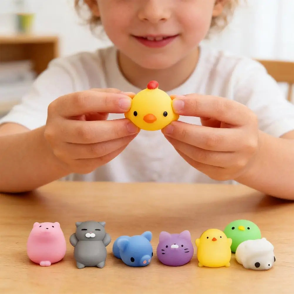 15-Pack Mini Animal Mochi Squishy Fidget Toys | Glow Party Favors Squishy Fidget Toys QXL