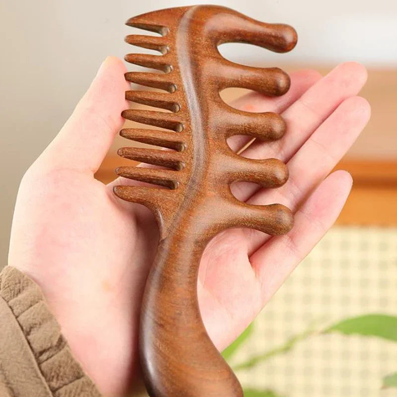 Sandalwood Double-Sided Scalp Massage & Detangling Comb Scalp Massage Comb QXL