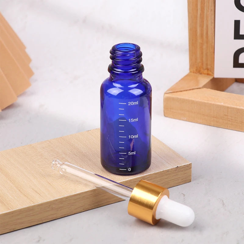 Blue Glass Dropper Bottles 5ml–100ml | Graduated Scale Glass Dropper Bottle QXL