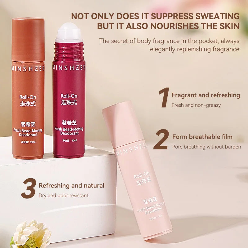Ball-Roll Floral Body Lotion & Underarm Deodorant | 20ml Roll-On Deodorant QXL
