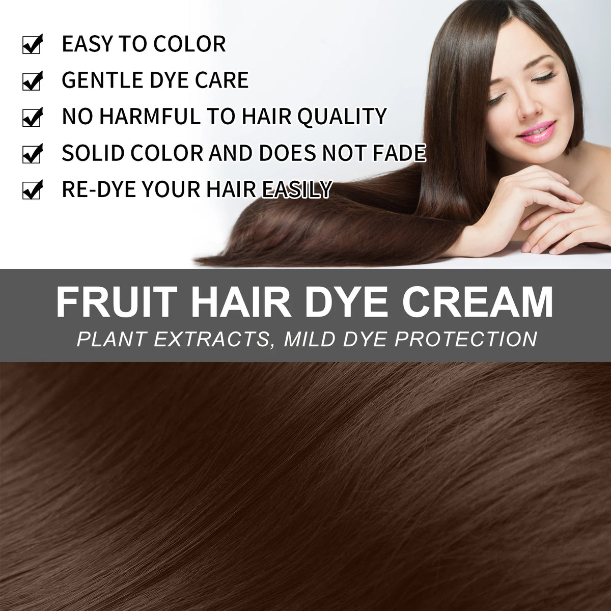 EELHOE Natural Plant-Based Hair Dye Cream | Gray Coverage Hair Dye Cream QXL