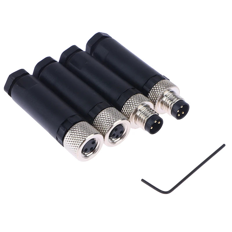 M8 Waterproof Sensor Connector 3/4 Pin Male Female Flange Socket Sensor Connector QXL