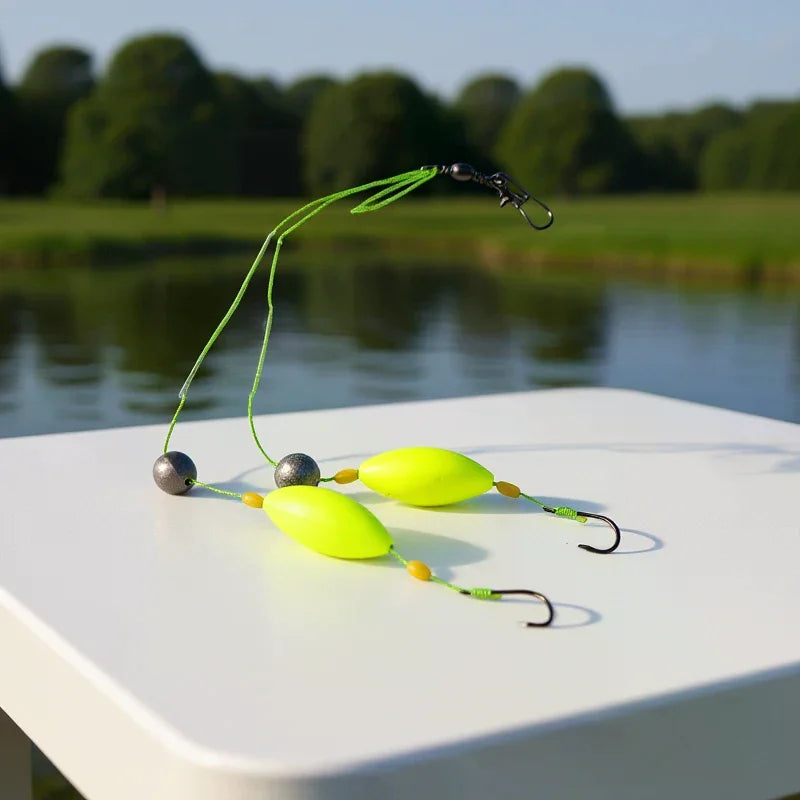 2-Hook Carp Hair Rig | Barbed Steel Hook Sizes 3#–14# Carp Fishing Rig QXL