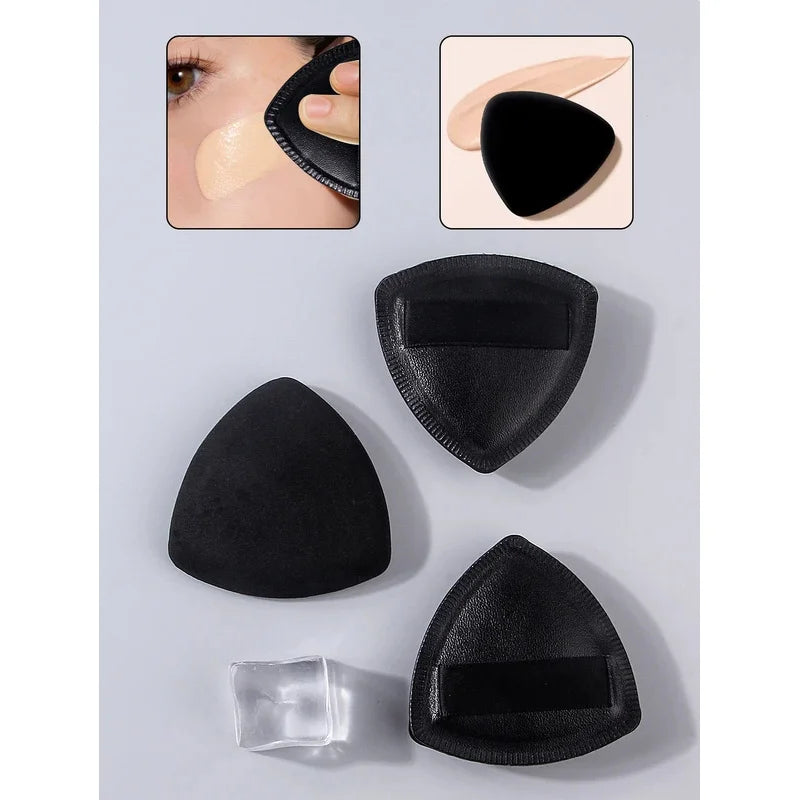 3-Pack Triangle Makeup Sponge Puffs | Foundation Applicator Makeup Sponge Puff QXL