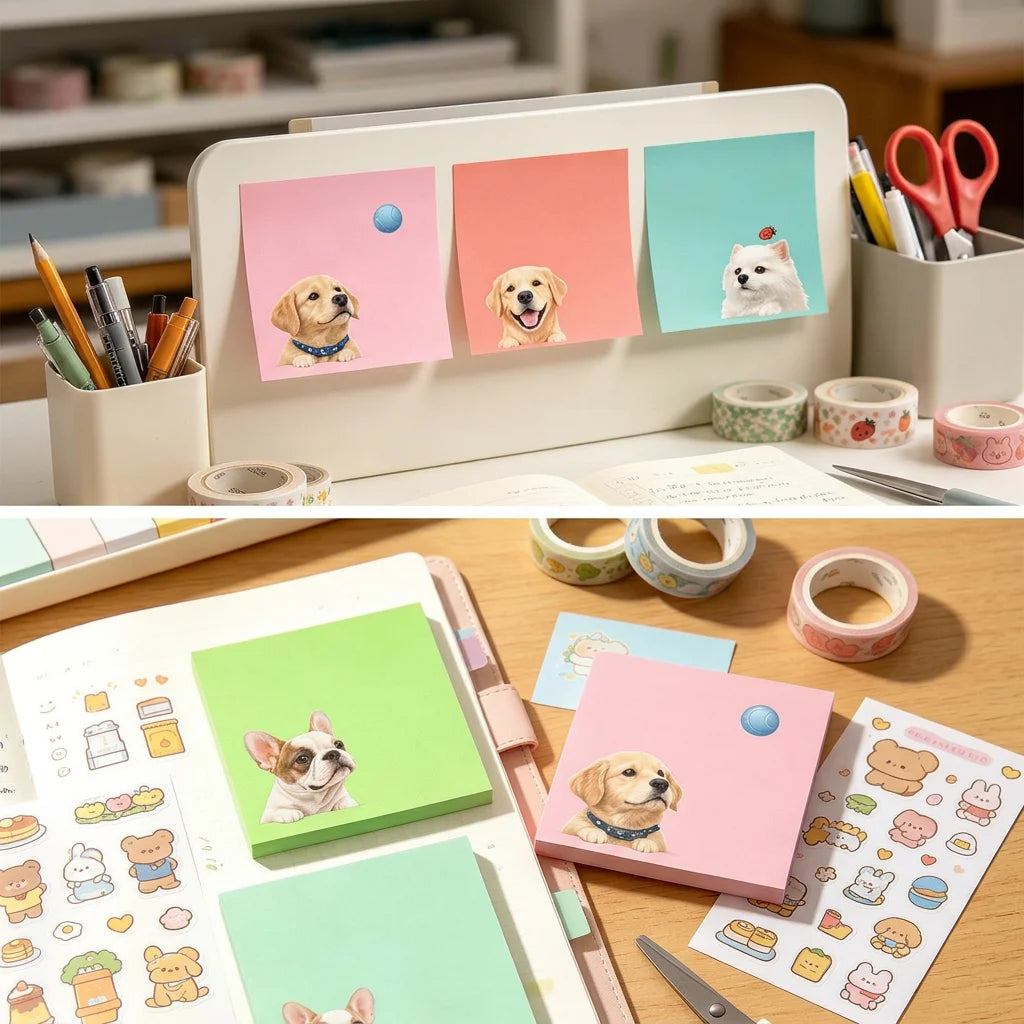 9-Pack Cute Printed Sticky Notes | 50 Sheets Per Pad Sticky Memo Pads QXL