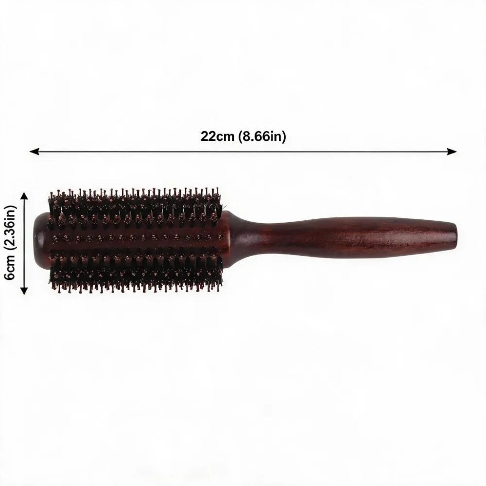 Solid Wood Round Barrel Brush | Heat Resistant Styling Comb Round Barrel Brush QXL