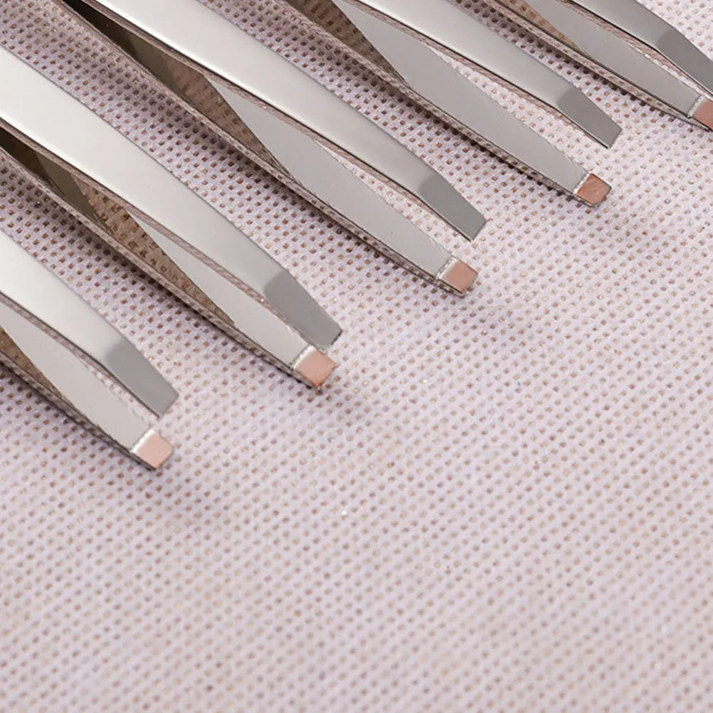 3-Pack Stainless Steel Tweezers – Brow, Lash & Eyelid Tool Set Precision Tweezers Set QXL