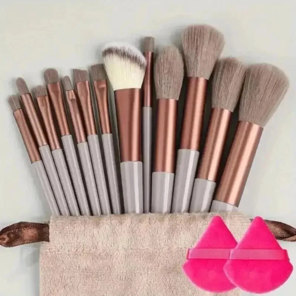 13-Pc Soft Fluffy Makeup Brush Set | Foundation & Blending Makeup Brush Set QXL