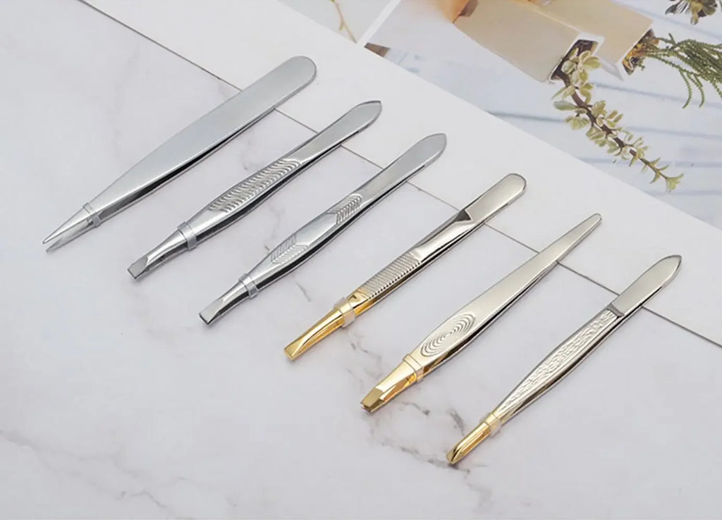 Slant Tip Stainless Steel Tweezers – Eyebrow & Beard Grooming Eyebrow Tweezers QXL