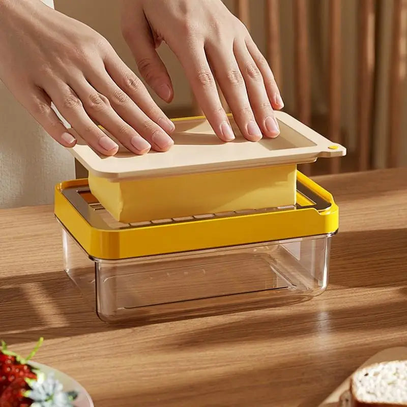 Butter Keeper Box with Lid & Cutter | Food-Grade Fridge Storage Butter Storage Box QXL